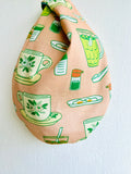 Origami knot bag , Japanese inspired wrist bag, reversible fabric bag | Let’s have kopi and kaya toast for breakfast