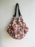 Origami sac bag , handmade cool fabric bag , Japanese inspired reversible bag , shoulder eco bag | Chillingin black & white mood