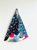 Tote fabric bag , origami colorful Japanese inspired bag , shoulder shopping eco bag | Japanese celebrations