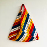 Colorful tote eco bag , origami bento bag , triangle tote shoulder | Archimedes