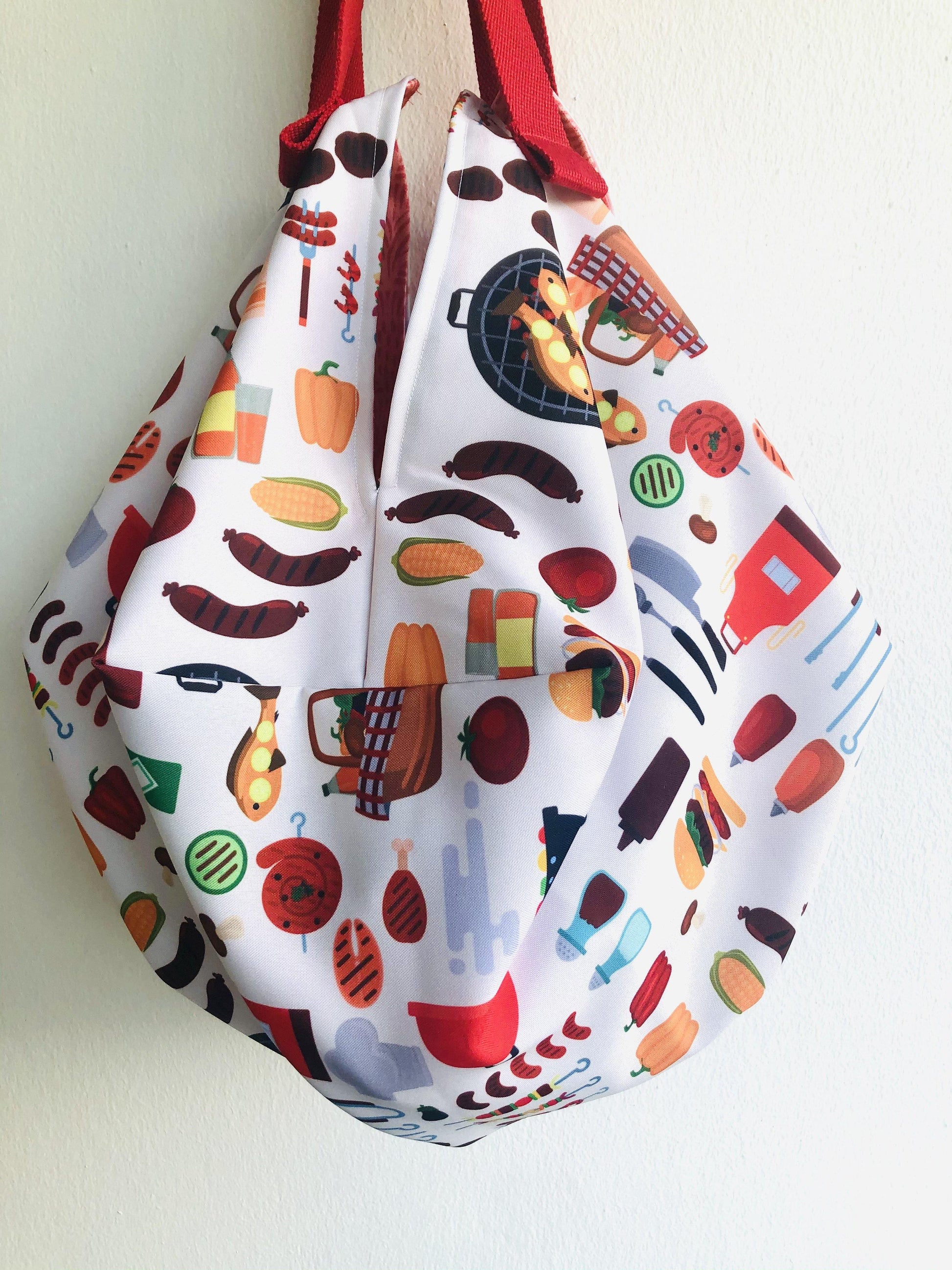 Sac shoulder origami bag , reversible handmade eco shopping bag | La barbacoa - Jiakuma