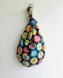 Handmade Japanese inspired bag , reversible knot bag , cute small wrist bag | Japanese umbrellas