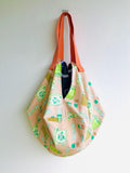 Origami sac shoulder bag , reversible eco friendly bag , cool fabric sac bag |  Can you buy me a teh please ? - Jiakuma
