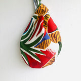 Small colorful Japanese inspired bag , fabric knot bag, reversible colorful bag , wrist bag | Then end of the summer