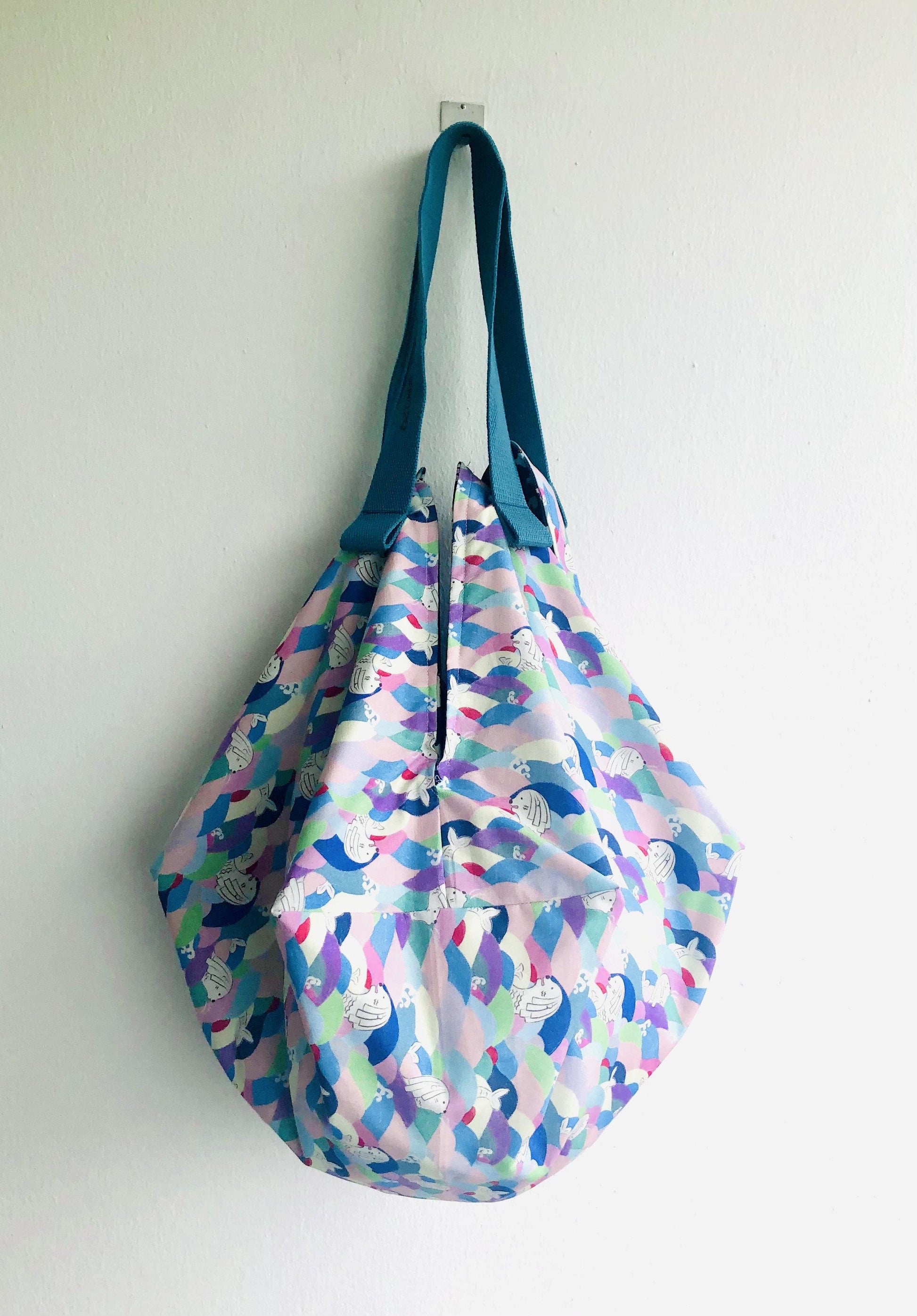 Origami sac bag , reversible cool fabric bag , tote origami bag | Merlion - Jiakuma