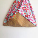Origami bento bag , cork tote bag , colorful eco friendly shopping tote , shoulder bag| Flamingos & cork - Jiakuma