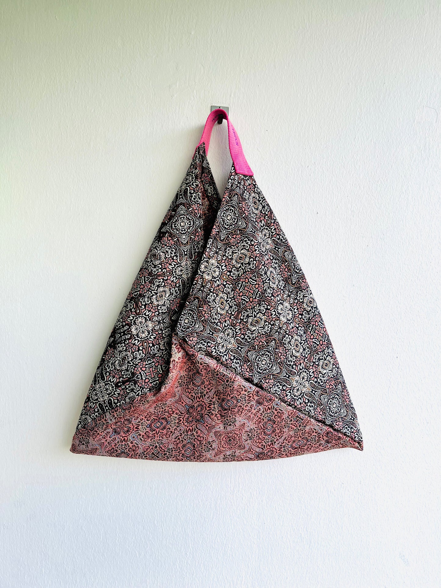 Origami tote bag , shoulder fabric eco bag , triangle tote bag | Damasco