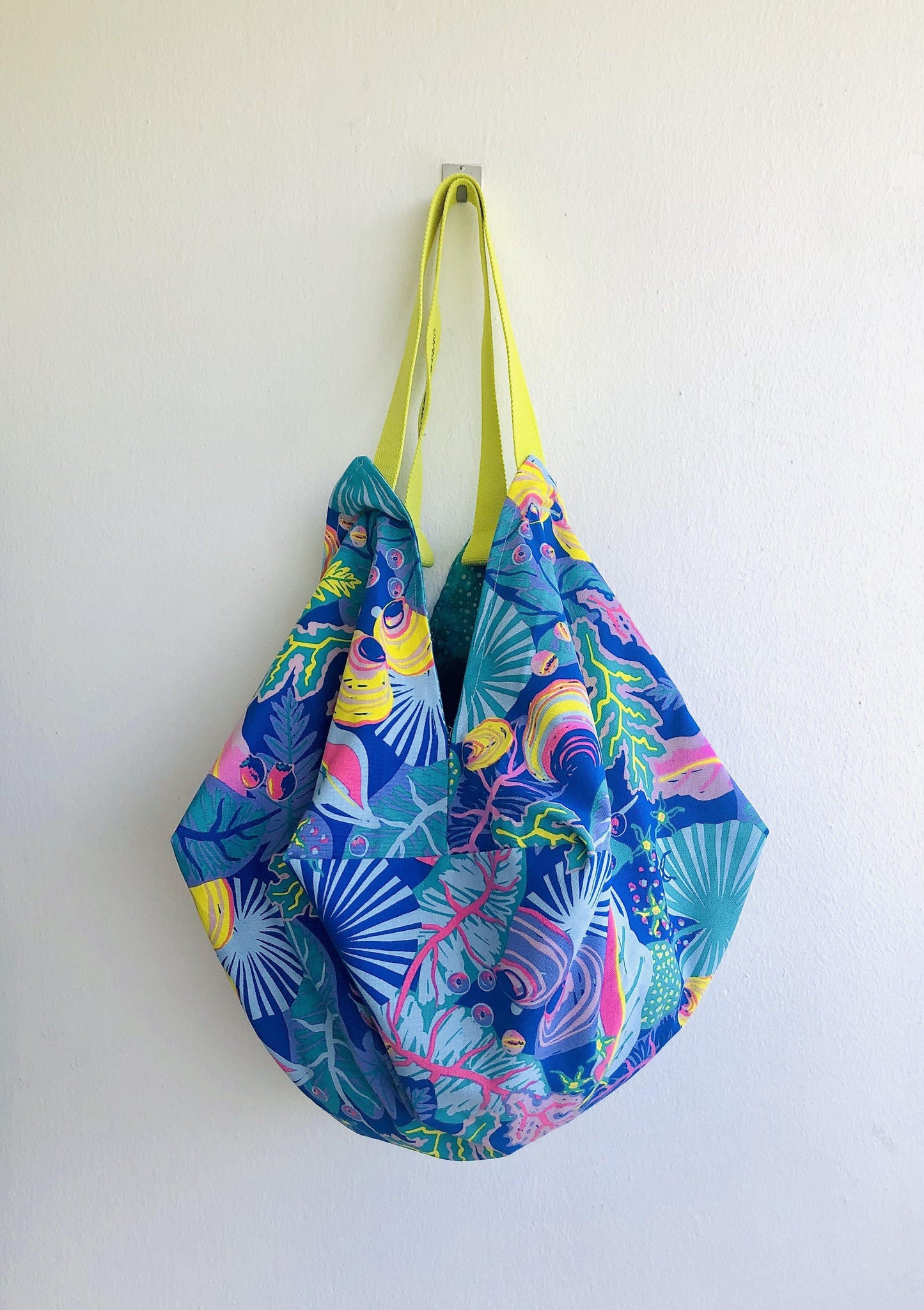 Origami sac bag , shoulder reversible fabric bag , Japanese inspired colorful bag | The sea universe - Jiakuma