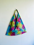 Colorful origami tote bag , shoulder bento bag , Japanese inspired eco friendly bag | Land of colours and hope