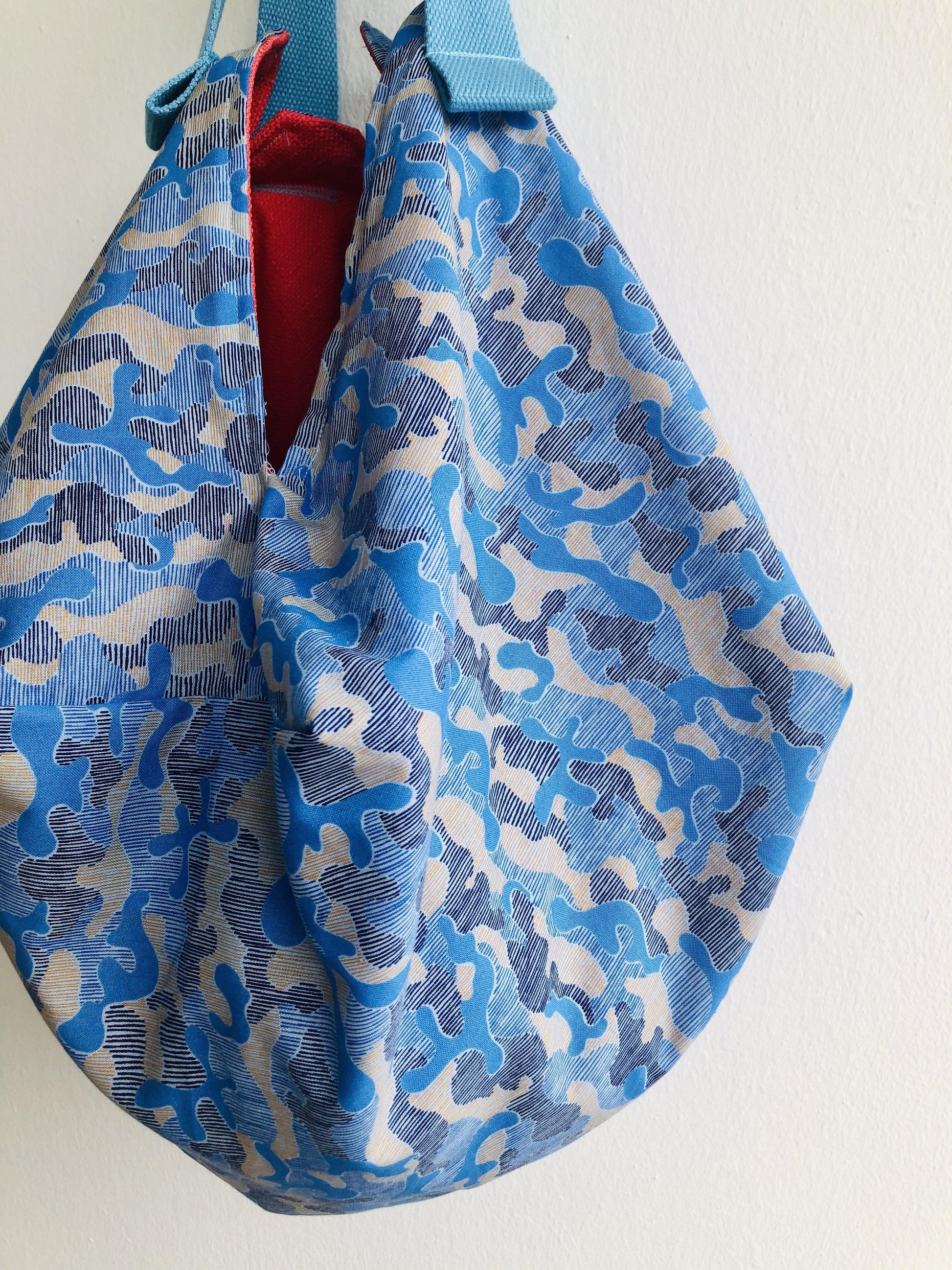 Shoulder sac bag , origami reversible bag , cool shopping most affordable eco bag | Azul Robert Kaufman - Jiakuma