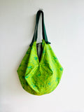 Origami colorful fabric bag , reversible shoulder bag , eco friendly Japanese inspired bag | After the rain