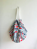 Origami sac bag , reversible fabric shoulder shopping bag , Japanese inspired bag | Simple lines