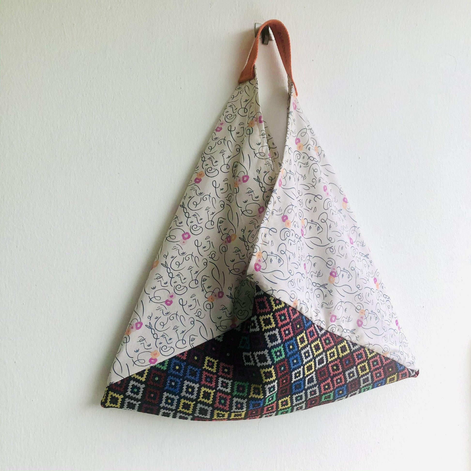 Origami bento bag , fabric handmade Japanese inspired bag , eco friendly tote bag | Peranakan ladies - Jiakuma