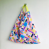 Colorful summer bag , eco friendly tote bag , origami bento bag , Japanese inspired bag | Colorful strokes - Jiakuma