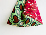 Origami tote bag , shoulder triangle fabric bag , colorful eco friendly tote bag , Japanese bento bag | Kobe & Nairobi