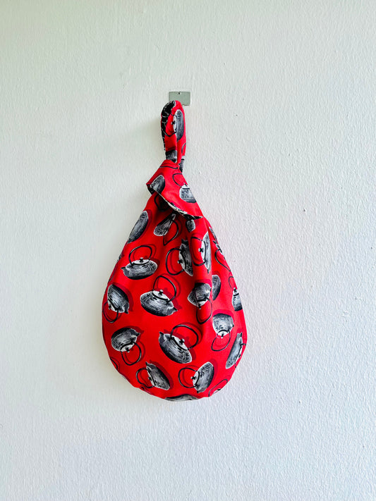 Origami reversible knot bag , Japanese inspired small wrist bag , cute origami bag | Tea time in Shangai - Jiakuma