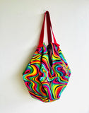 Origami colorful bag , sac reversible fabric bag , eco friendly colorful bag , Japanese inspired bag | “Wuhaaa”