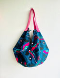 Origami sac bag , fabric reversible colorful bag , Japanese inspired sac bag , shoulder origami bag | Remember to always fly free like a bird