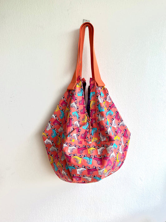 Origami sac bag , colorful reversible fabric bag , Japanese inspired sac bag | Roll and roll and never stop - Jiakuma