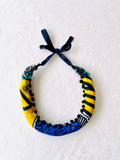 Colorful one of a kind necklace , African fabric cool bold necklace , statement Jewelry | Near the African ocean