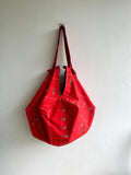 Origami sac bag , colorful reversible bag , Japanese fabric bag , eco friendly red shopping bag | Hiroshima Toyo