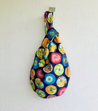 Handmade Japanese inspired bag , reversible knot bag , cute small wrist bag | Japanese umbrellas