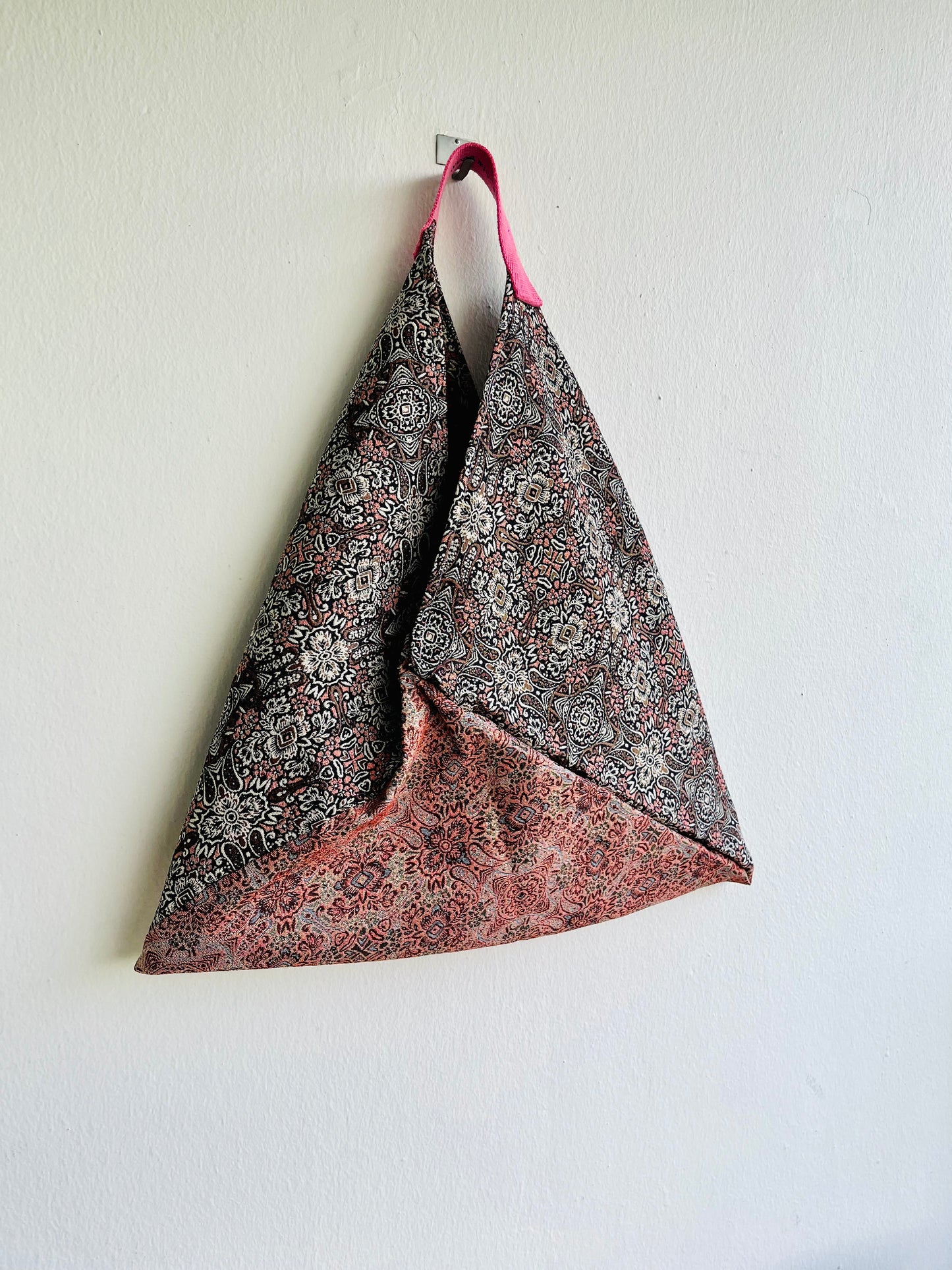 Origami tote bag , shoulder fabric eco bag , triangle tote bag | Damasco