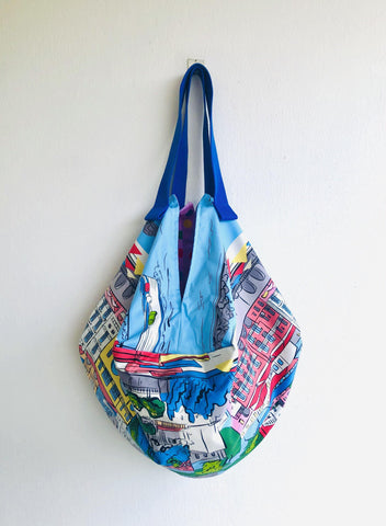 Origami sac bag , reversible shoulder sac bag , colorful tote sac bag | La Riviera - Jiakuma