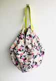 Sac origami bag , shoulder fabric reversible bag | Hanging out & drinking bubble tea - Jiakuma