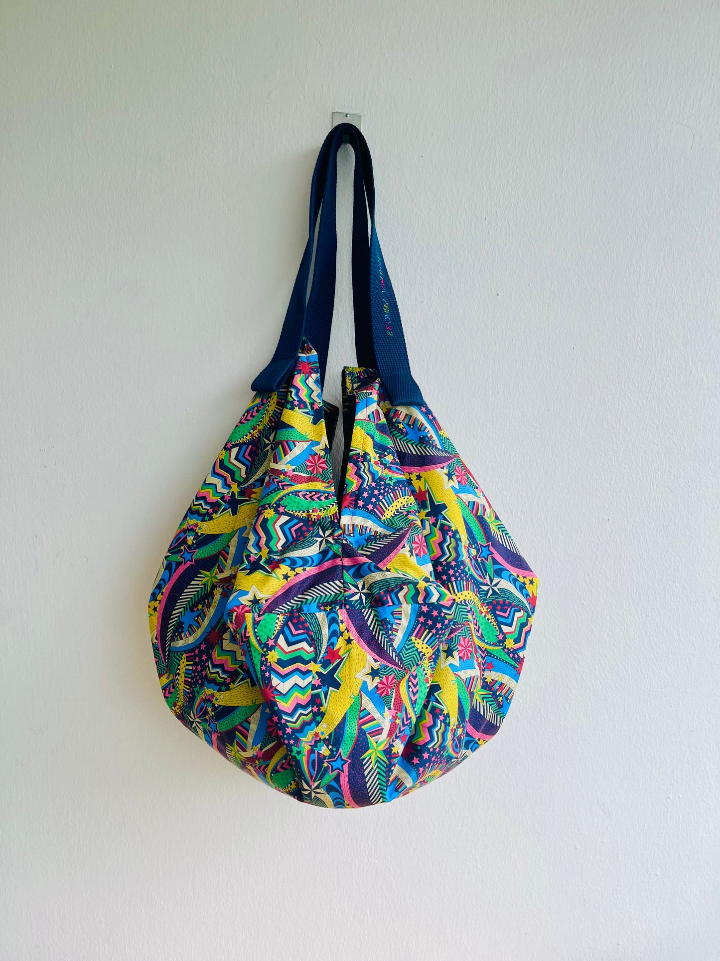 Origami sac bag , colorful fabric Japanes inspired bag , reversible eco friendly bag | Zero22 colorful pride