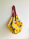 Sac origami shoulder bag , Japanese inspired reversible bag , colorful large sac bag | Maneki