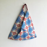 Shoulder origami bento bag , triangle tote silkscreen fabric print  | Wedding day - Jiakuma