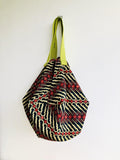 Origami sac shoulder bag , reversible ooak tote sac bag , eco friendly Japanese inspired bag | Royal batik in red & Japanese Red Sea - Jiakuma