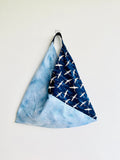 Origami bento bag , triangle fabric handmade bag , shoulder eco shopping bag | Free cranes