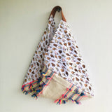 Shoulder tote bag, triangle fabric bento bag x, eco friendly boho bag | Love whoever you chose
