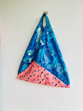 Origami bento bag , Japanese tote fabric bag ,shoulder triangle eco friendly bag | La tabaccara di Lampedusa