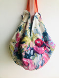 Sac origami bag , reversible shoulder fabric bag , Japanese inspired bag , colorful shopping eco bag | Alice in a pool of tears