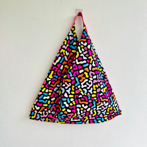Bento tote bag , origami Japanese inspired bag , triangle fabric bag , colorful eco friendly shopping bag | Candy crash