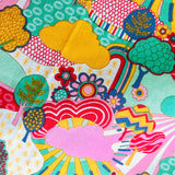 Origami bento bag , colorful carnaby street print fabric , handmade tote eco bag | Carnaby street at sunrise