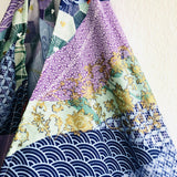 Japanese inspired tote bag , origami bento bag , shoulder fabric eco bag | Green & purpule Japan - Jiakuma