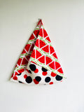 Origami tote bag , Japanese triangle bento bag , colorful fabric eco friendly shoulder bag | Sandía & lunares