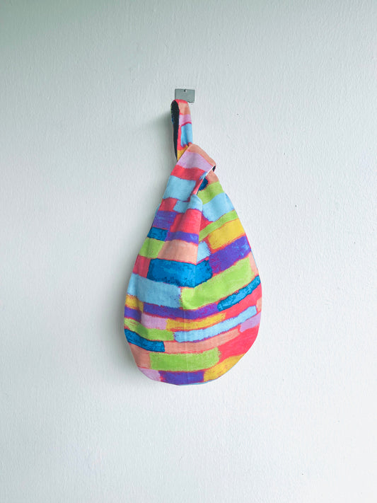 Japanese knot bag , reversible fabric small bag , origami wrist bag | Colori che rendono felice - Jiakuma