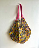 Origami sac bag , reversible fabric colorful bag , shoulder Japanese inspired bag | Looking how the flowers in my garden grow