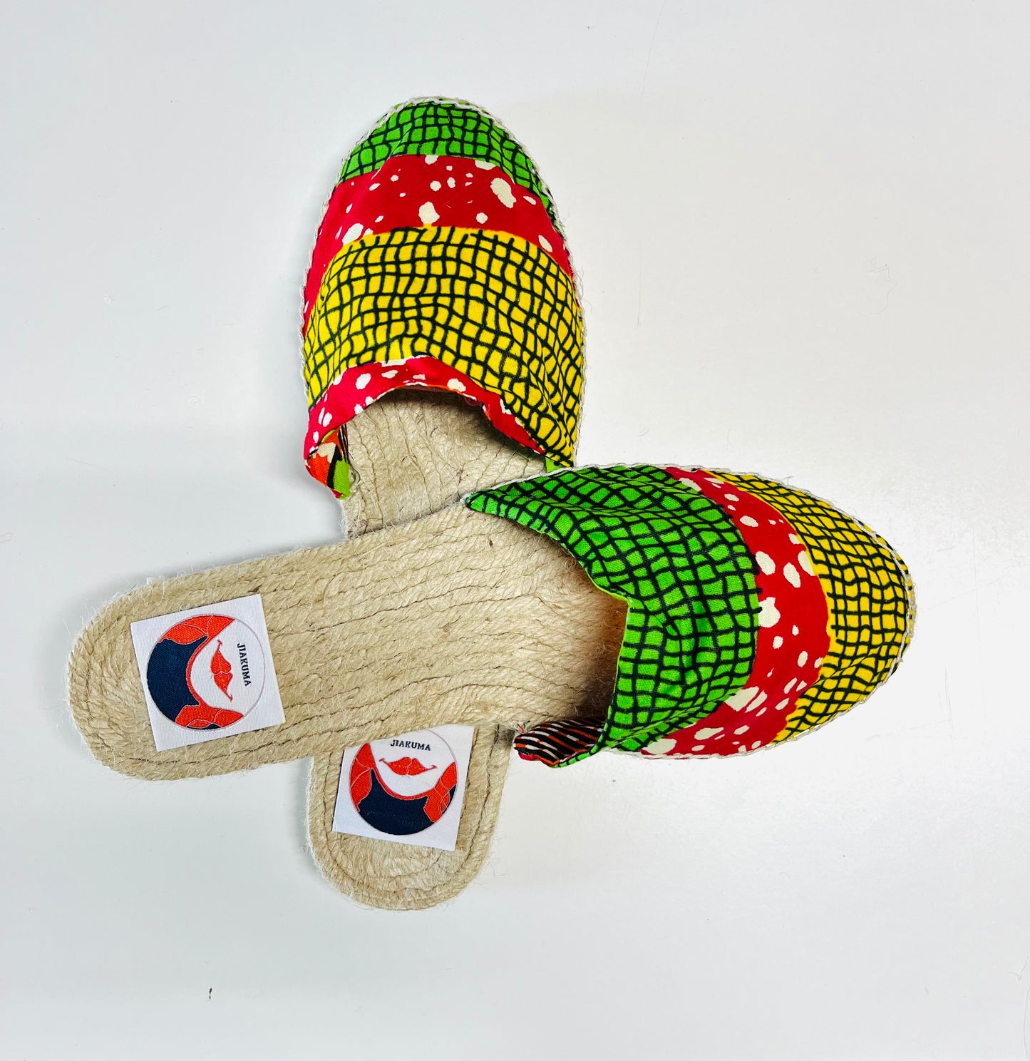 Colorful African fabric espadrilles , handmade jute summer shoes , espardenyes sandals | Bright & happy