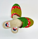 Colorful African fabric espadrilles , handmade jute summer shoes , espardenyes sandals | Bright & happy