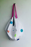 Polka dots origami sac bag , reversible shoulder shopping bag | Polka dots & batik - Jiakuma