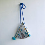 Cute triangle small bag , pom pom dumpling bag , eco friendly shoulder bag | Macaco - Jiakuma