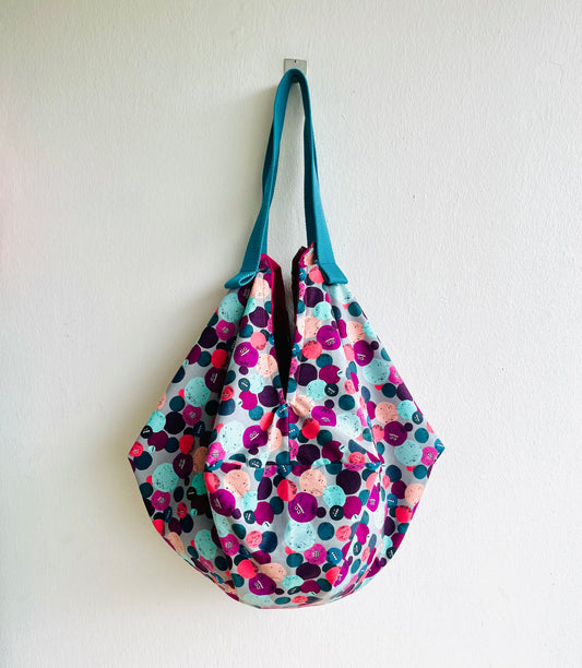 Origami sac bag , reversible fabric bag , Japanese inspired shoulder bag, origami bag | Hidden fuchsia planet - Jiakuma