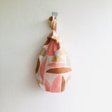 Origami knot small bag , wrist fabric reversible bag , Japanese inspired handmade bag | Nasi lamak always !