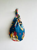 Origami knot bag , Japanese inspired wrist bag , reversible cool fabric eco friendly small bag | Only you